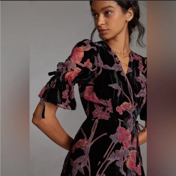 Anthropologie HUTCH velvet wrap Maxi dress - Picture 2 of 9